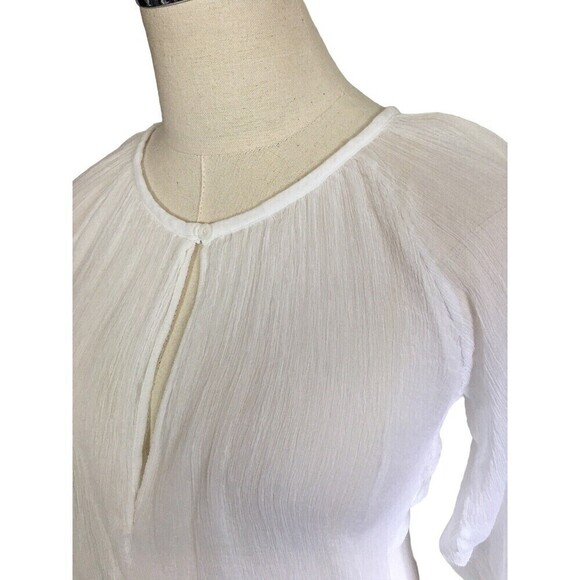NEW KristenseN Du Nord 10 12  White 100% Silk Sheer Blouse Women’s 3 Top Italy - Picture 3 of 7